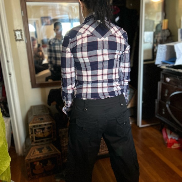 Denim & Supply Ralph Lauren Button Shirt cowgirl girls RL Plaid western snap - Picture 3 of 11